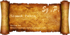 Szamek Petra névjegykártya