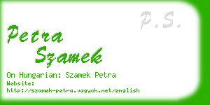 petra szamek business card